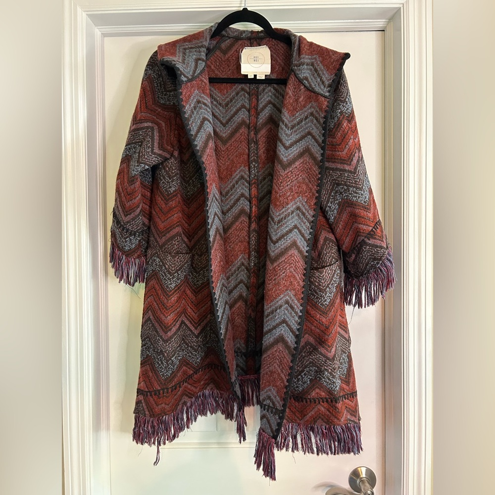 Cozy Chevron Open Front Cardigan - Picture 1 of 12